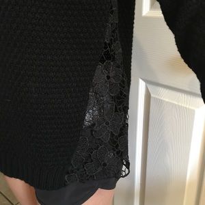 Black Sweater with Floral Cutouts
